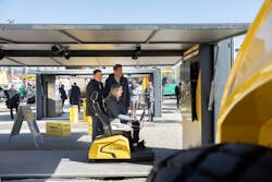 Bomag simulator at a tradeshow booth. Bomag simulator at a tradeshow booth.