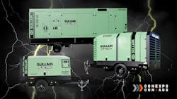 Hitachi Sullair Conexpo 2026 display of electric compressors Hitachi Sullair Conexpo 2026 display of electric compressors