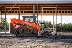 Kubota SVL110 compact track loader trenching. Kubota SVL110 compact track loader trenching.