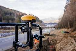 Topcon MC Max on an excavator Topcon MC Max on an excavator