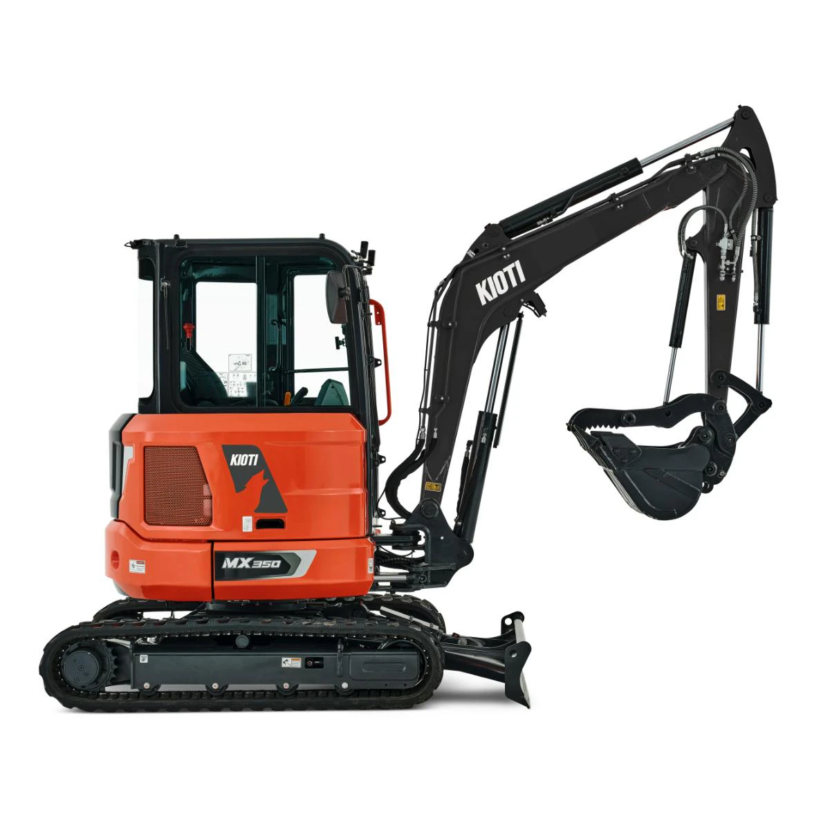 Kioti excavator studio shot