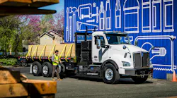 Kenworth truck loaded with lumber