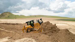 Caterpillar D8 dozer pushing dirt Caterpillar D8 dozer pushing dirt
