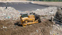 Cat’s D8 dozer in a garbage dump Cat’s D8 dozer in a garbage dump