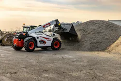 A bobcat tl623 telehandler with a light material bucket A bobcat tl623 telehandler with a light material bucket