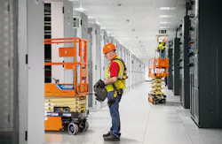JLG micro scissor lifts in a data center. JLG micro scissor lifts in a data center.