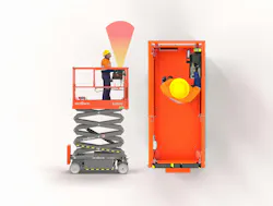 Skyjack SkyProtect shown with a scissor lift Skyjack SkyProtect shown with a scissor lift