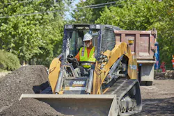 Trimble Siteworks Machine Guidance Module on a case compact track loader Trimble Siteworks Machine Guidance Module on a case compact track loader