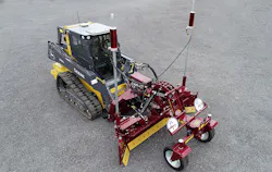 SharpGrade QuadGrade 2D on a John Deere compact track loader SharpGrade QuadGrade 2D on a John Deere compact track loader