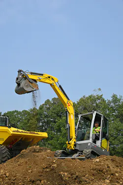 Wacker Neuson excavator raising boom Wacker Neuson excavator raising boom