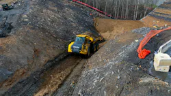 Komatsu ADT on haul road Komatsu ADT on haul road