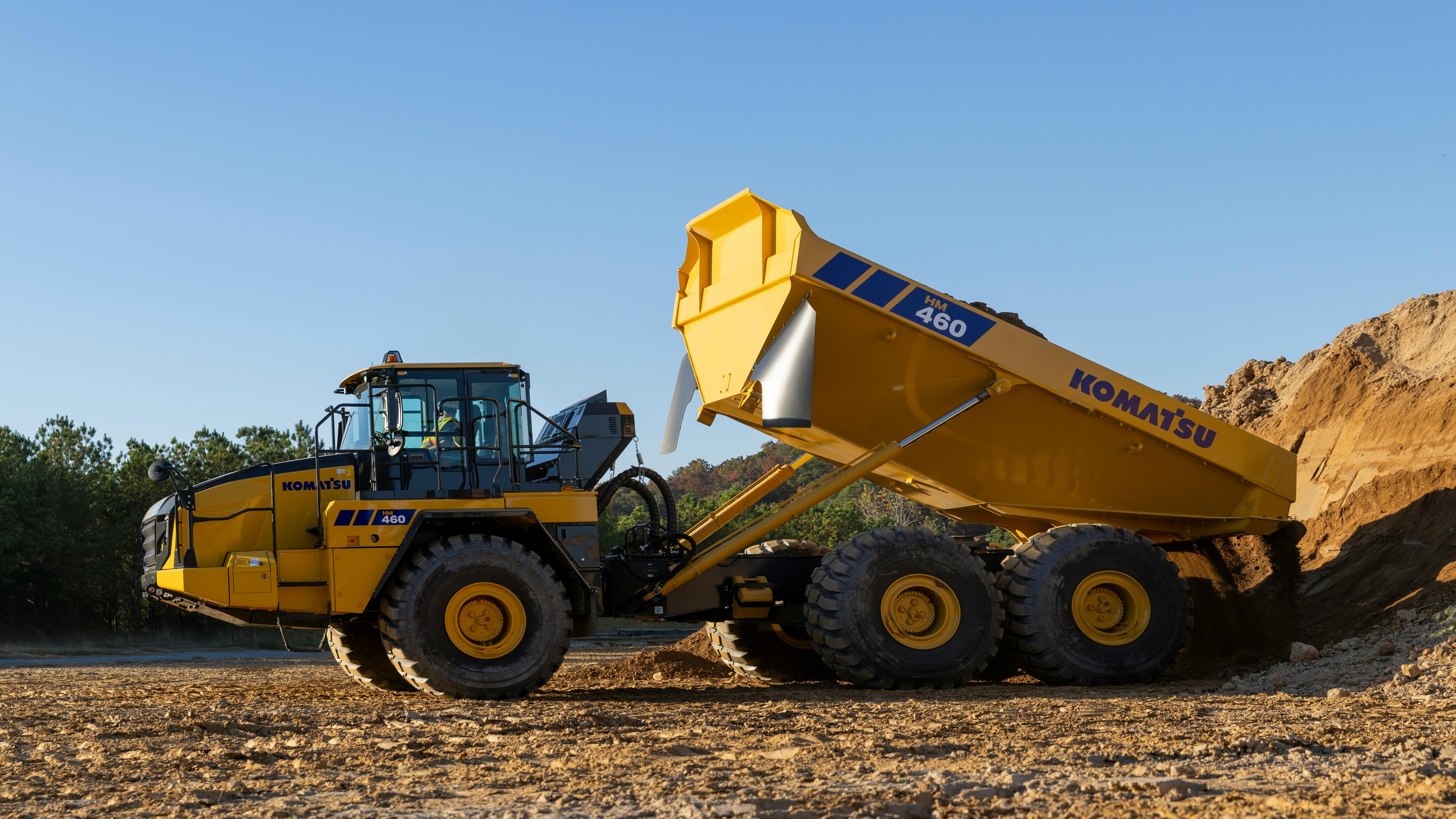 Komatsu ADT dumping dirt