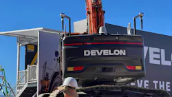 Develon excavator rear view Develon excavator rear view