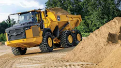 John Deere ADT hauling dirt John Deere ADT hauling dirt