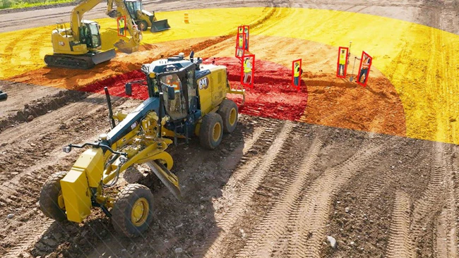 Caterpillar Smart Camera system, showing people detection.