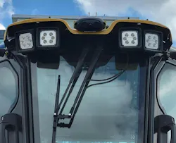 Brigade AI camera on a machine cab. Brigade AI camera on a machine cab.