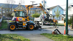 JCB Pothole Pro patching potholes for All Roads Construction. JCB Pothole Pro patching potholes for All Roads Construction.