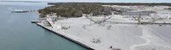 The Carmeuse Drummond Island mine from the air. The Carmeuse Drummond Island mine from the air.