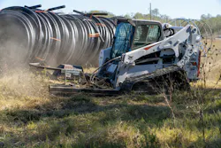 TINCUP Water Solutions using a compact track loader with a Blue Diamond brush cutter to move brush. TINCUP Water Solutions using a compact track loader with a Blue Diamond brush cutter to move brush.