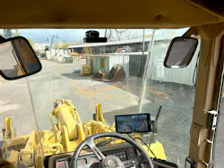 Tenna AI camera monitor in a wheel loader. Tenna AI camera monitor in a wheel loader.