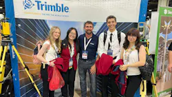 Trimble official with students Trimble official with students