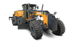 Case GR935 motor grader on a white background. Case GR935 motor grader on a white background.