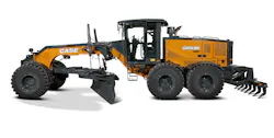 Case Construction Equipment GR935 motor grader side view studio shot. Case Construction Equipment GR935 motor grader side view studio shot.