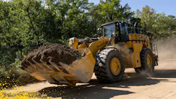 Cat wheel loader on road Cat wheel loader on road