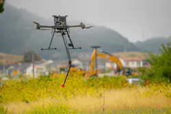 SPH Engineering drone flying near a construction site. SPH Engineering drone flying near a construction site.