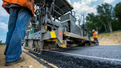 New road construction. Paving new road with asphalt, road construction New road construction. Paving new road with asphalt, road construction