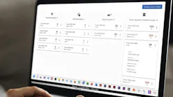Volvo Construction Equipment Productivity Services computer screen with software. Volvo Construction Equipment Productivity Services computer screen with software.