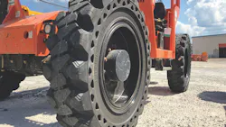 Tires on a telehandler Tires on a telehandler