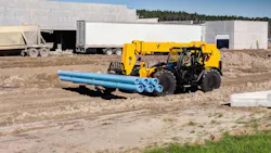 Telehandler carrying pipe Telehandler carrying pipe