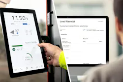 Volvo Construction Equipment load receipt digital on a screen. Volvo Construction Equipment load receipt digital on a screen.