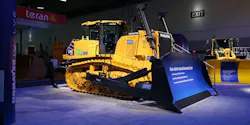 Komatsu D175AX-10 dozer on the Conexpo show floor Komatsu D175AX-10 dozer on the Conexpo show floor