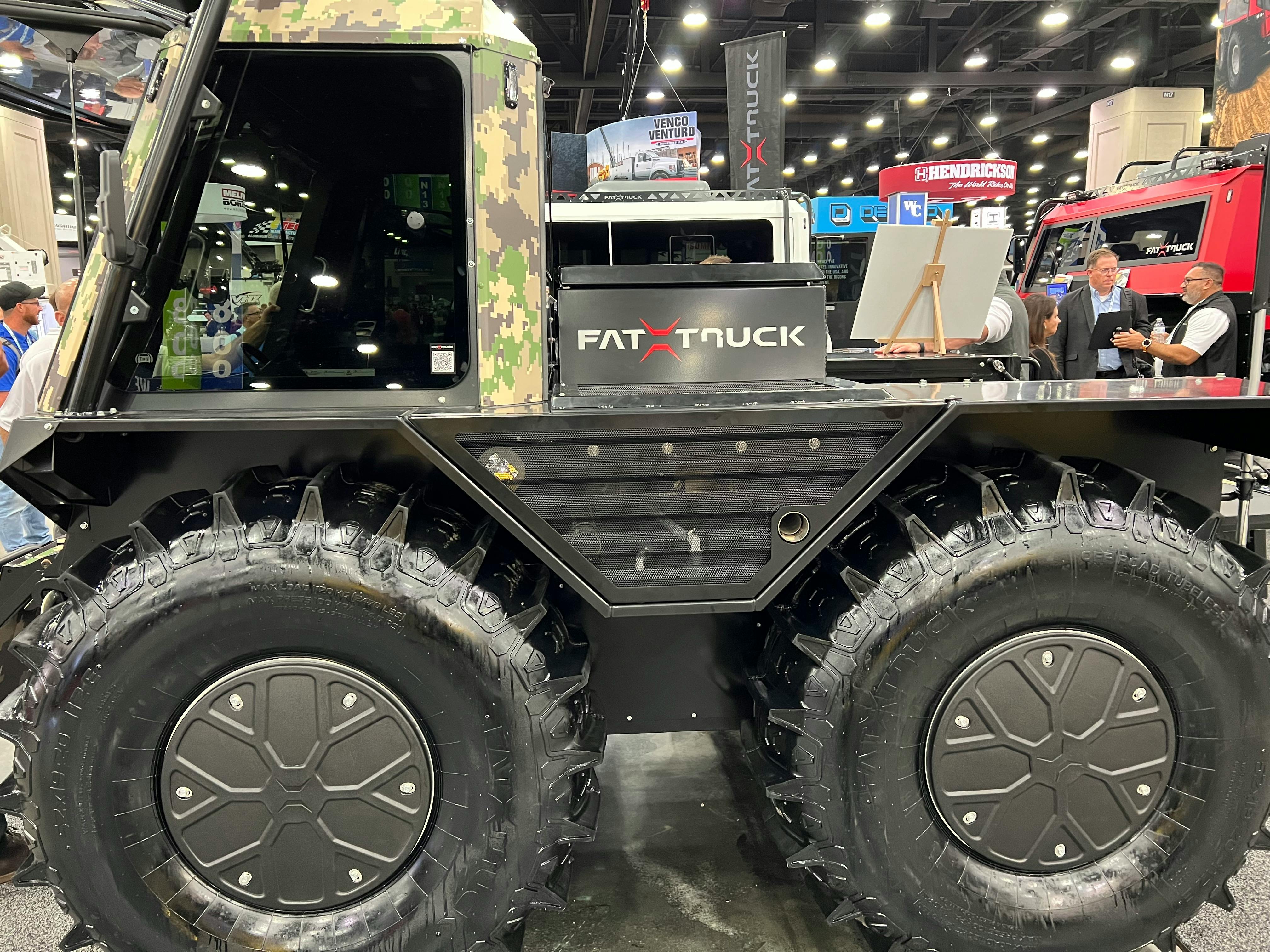 Fat Truck tires at a trade show