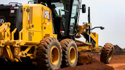 Cat grader moving dirt Cat grader moving dirt