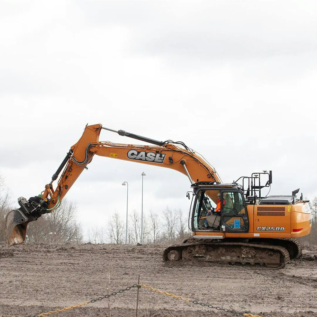 Leica grade control system on a Case excavator.