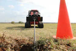 Ditch Witch Roto Witch attachment on a mini skid steer.