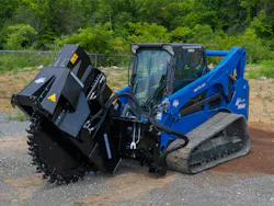 Blue Diamond road saw attachment on a compact track loader