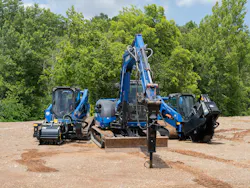 Blue Diamond road products on various tool carriers.