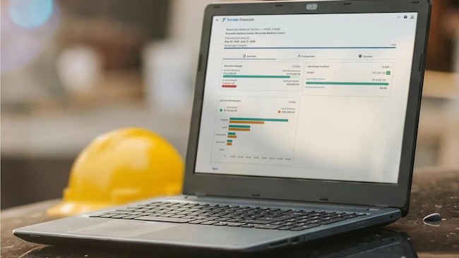 A laptop display