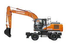 Landcros zx220w7 wheel excavator on a white background.