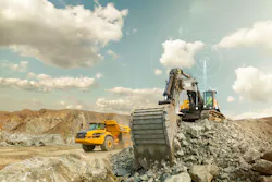Volvo Construction Equipment ActiveCare on a quarry excavator.