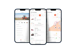 My Kubota telematics platform. App showed on three phones.