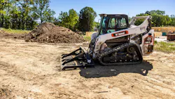 Bobcat CTL with landscape rake