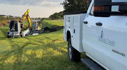 Ditching work, pickup truck