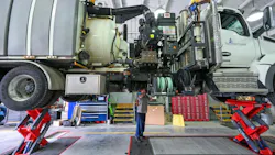 Maintenance work on a truck