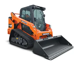 The Develon DTL26 compact track loader on a white background.
