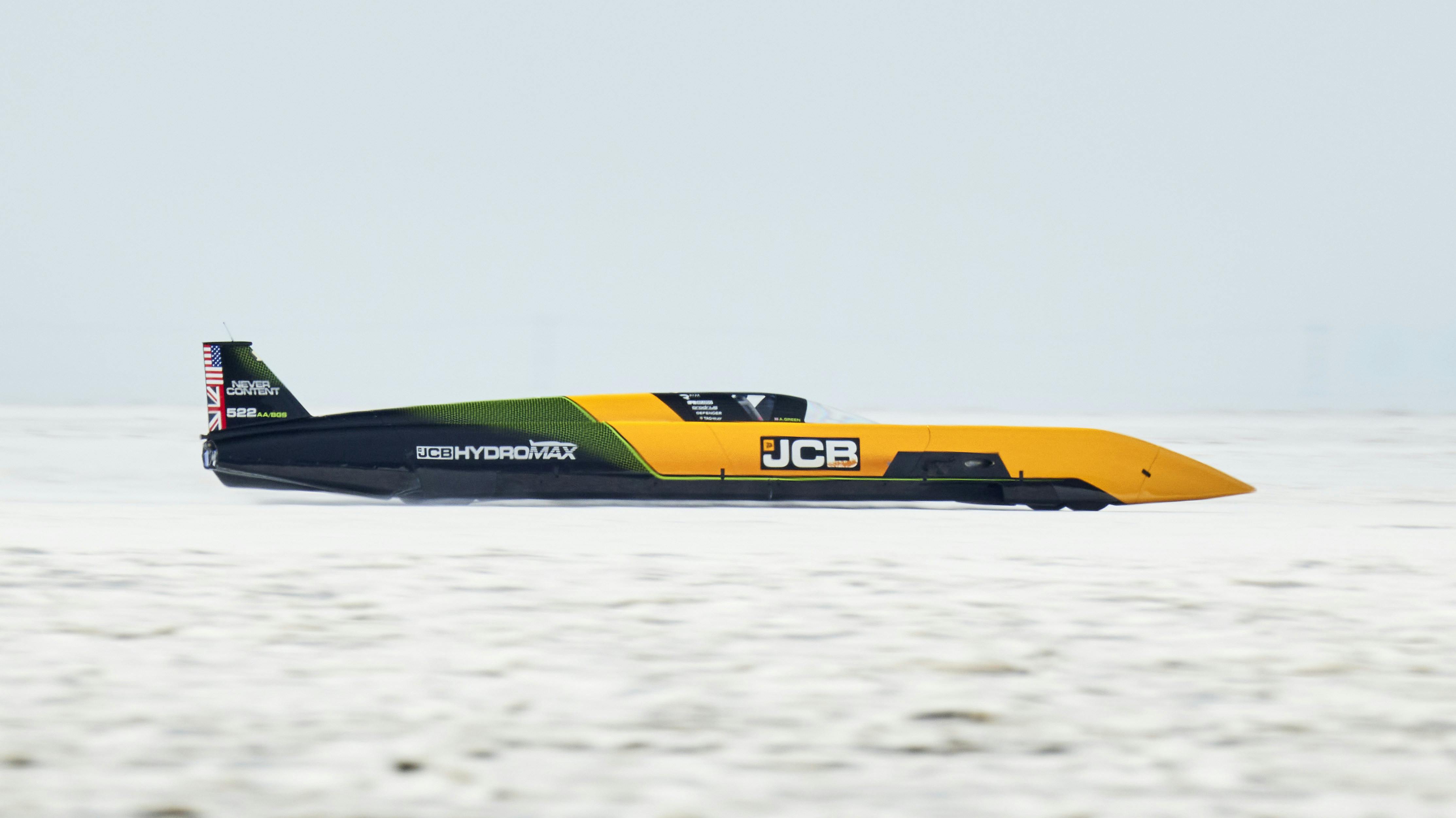 JCB Hydromax racing across the Salt Flats